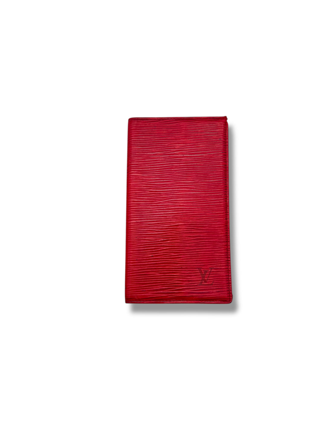 Louis Vuitton -  Porte chéquier cuir épi rouge
