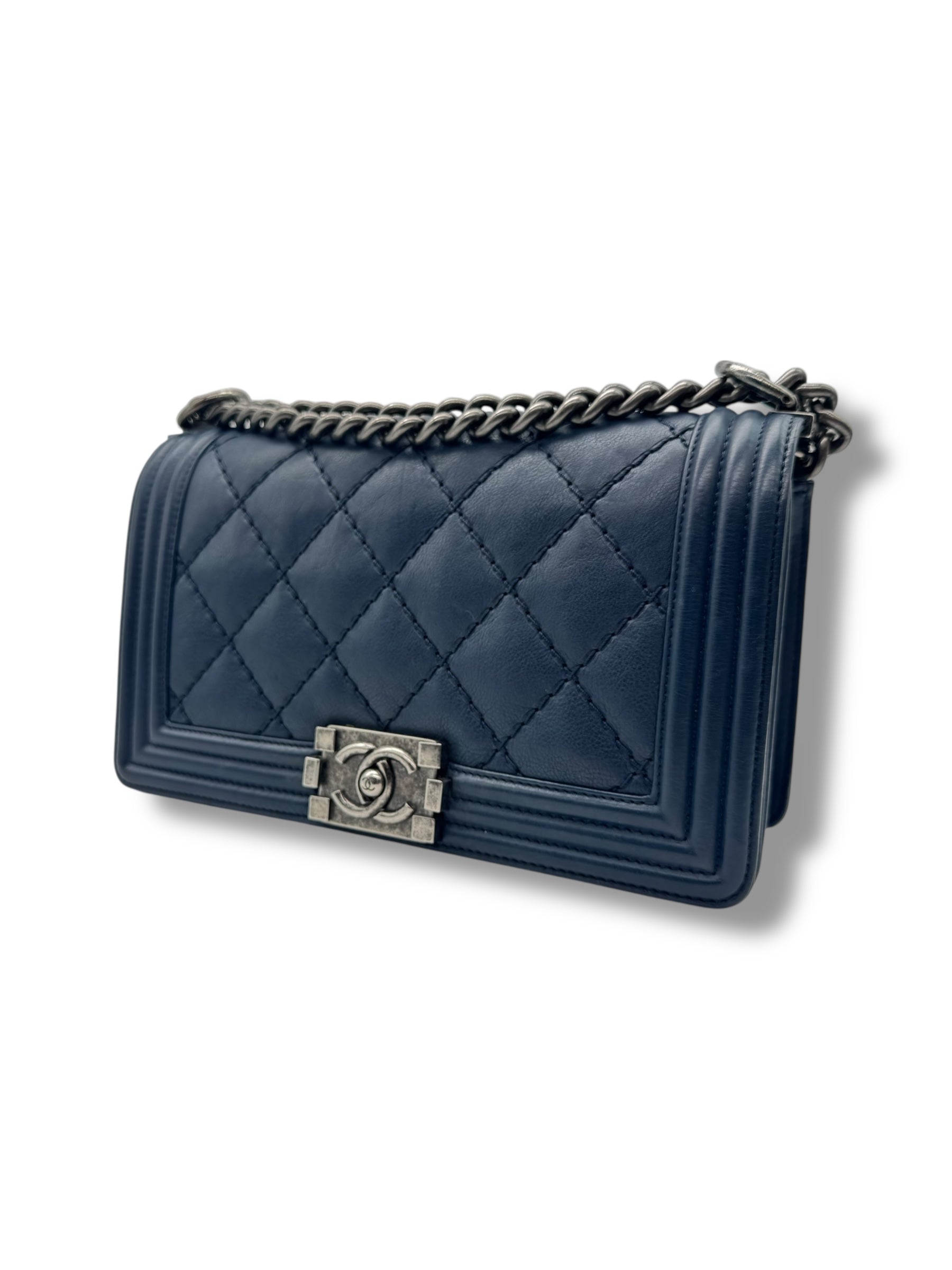Chanel - Sac boy bleu marine