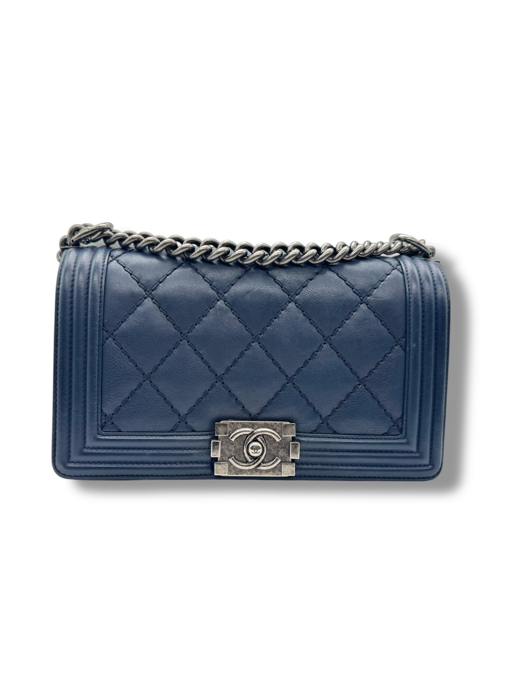 Chanel - Sac boy bleu marine