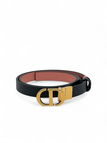 Dior - Ceinture Montaigne fine Noir &amp; Rose
