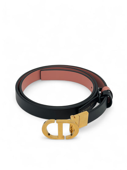 Dior - Ceinture Montaigne fine Noir &amp; Rose