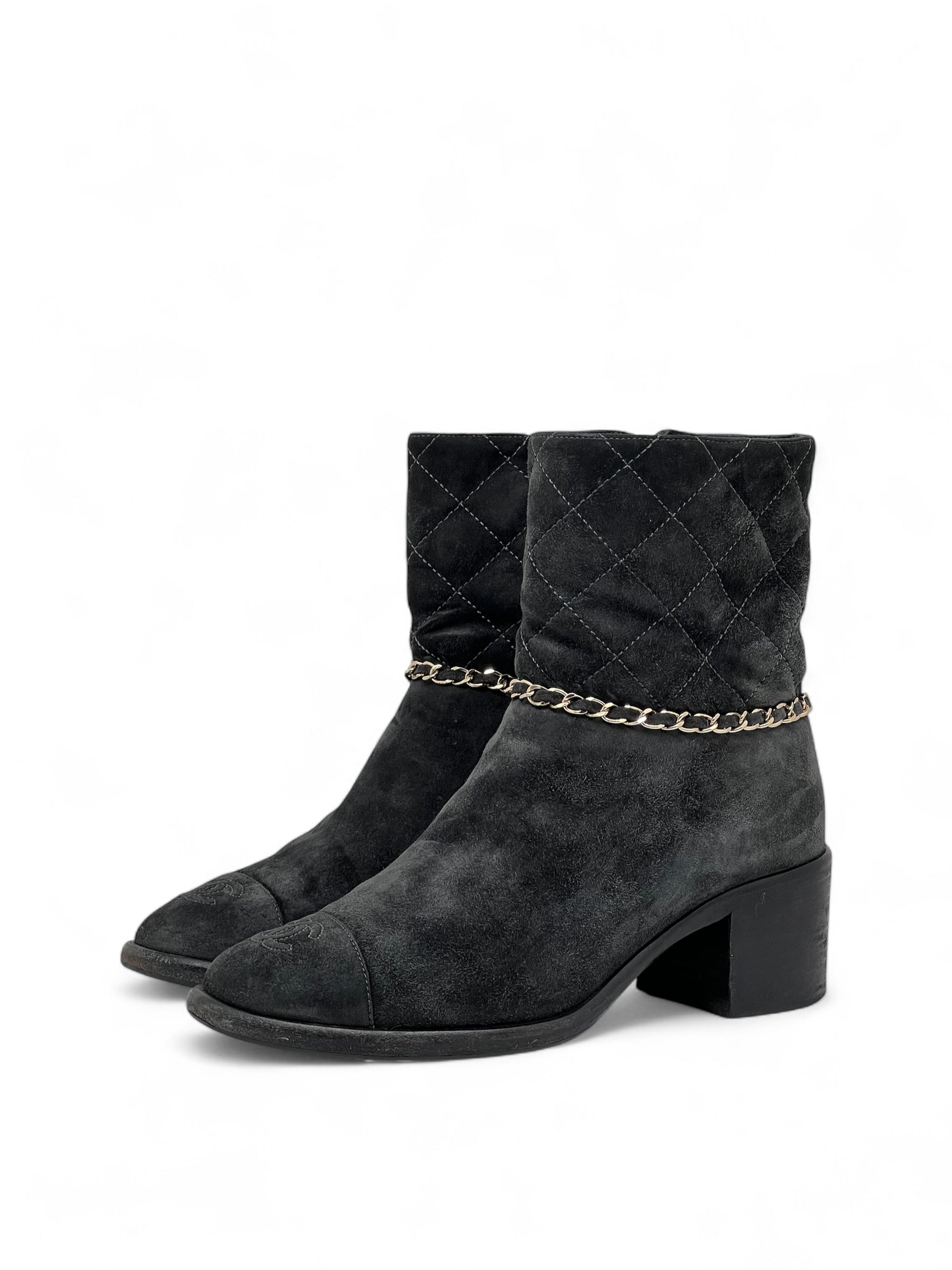 Chanel - Bottines en daim T37
