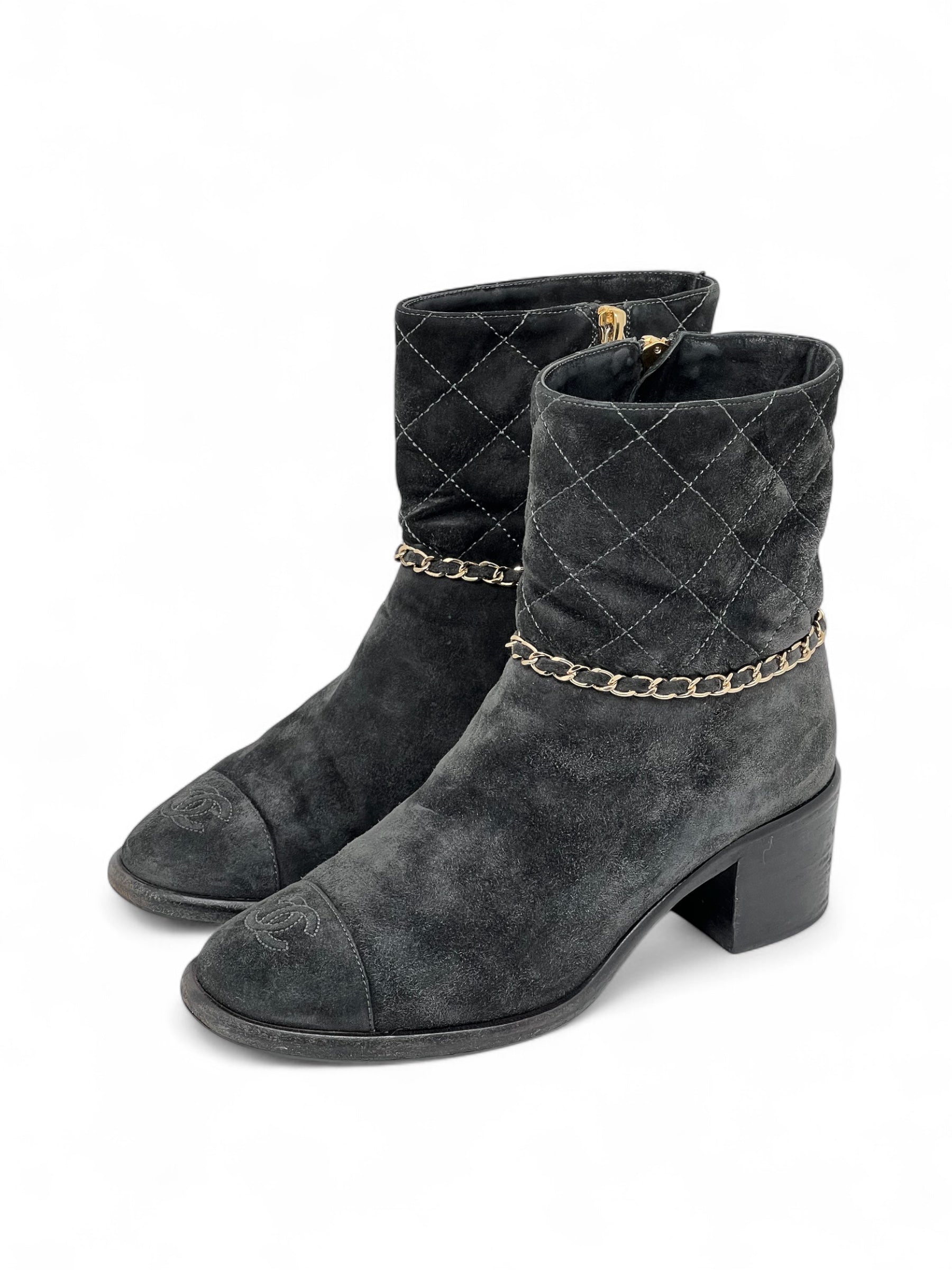 Chanel - Bottines en daim T37