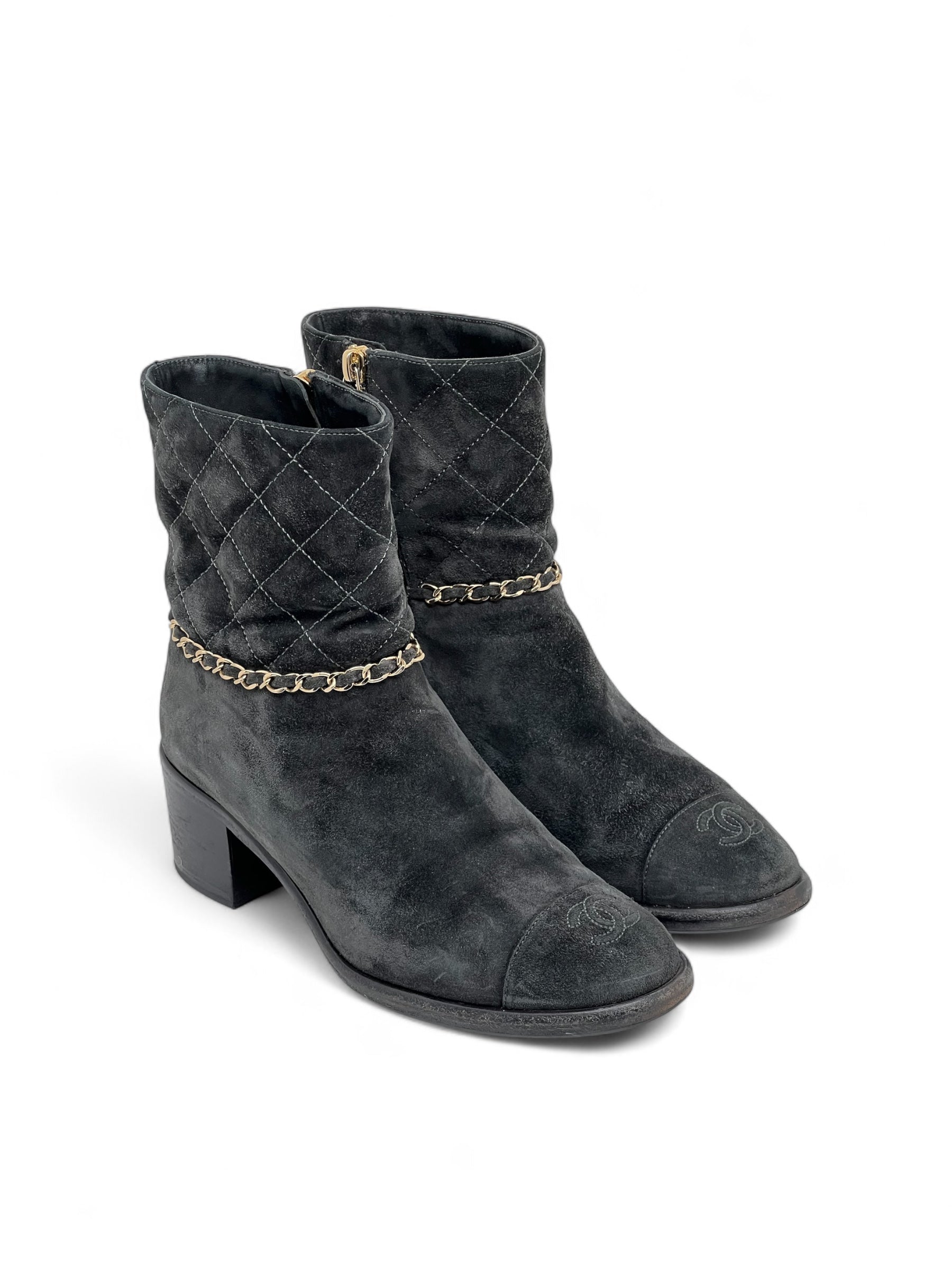 Chanel - Bottines en daim T37