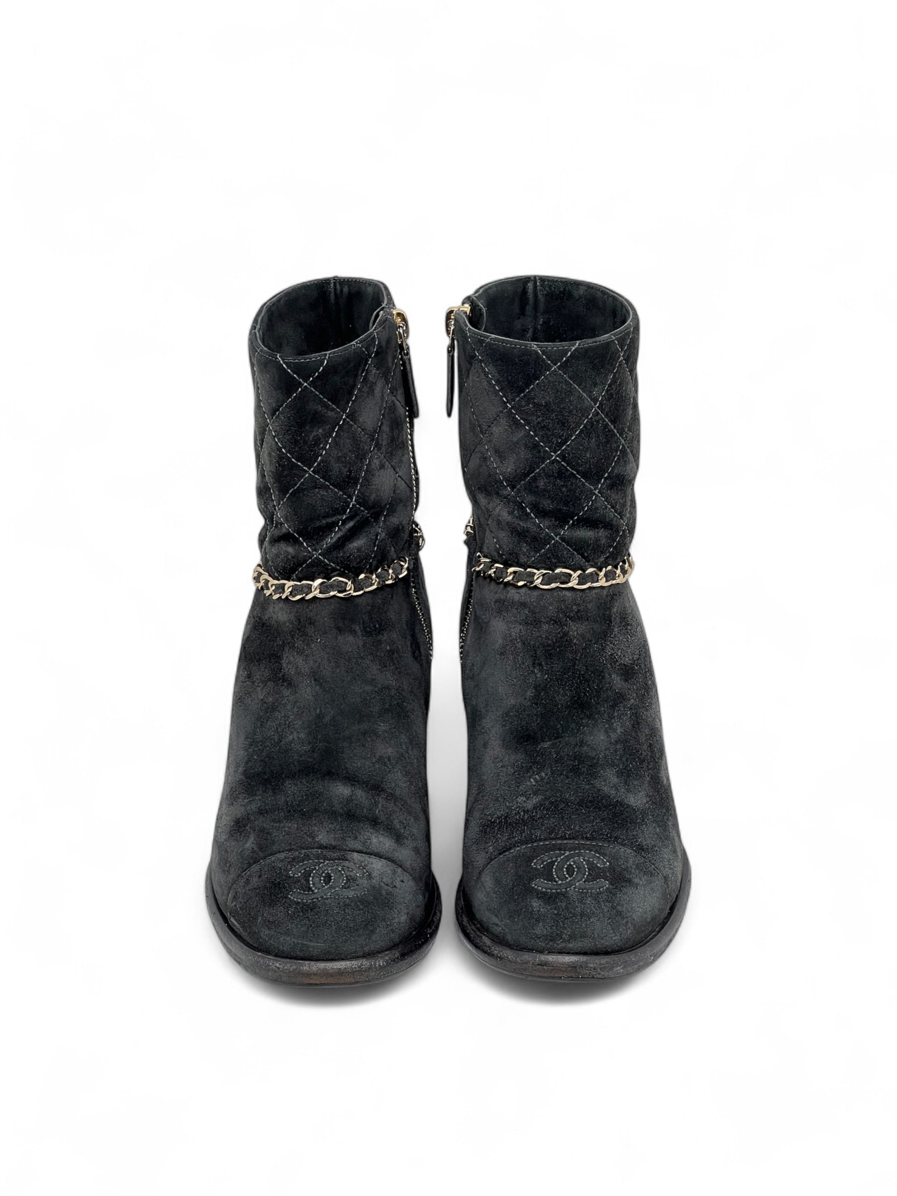 Chanel - Bottines en daim T37