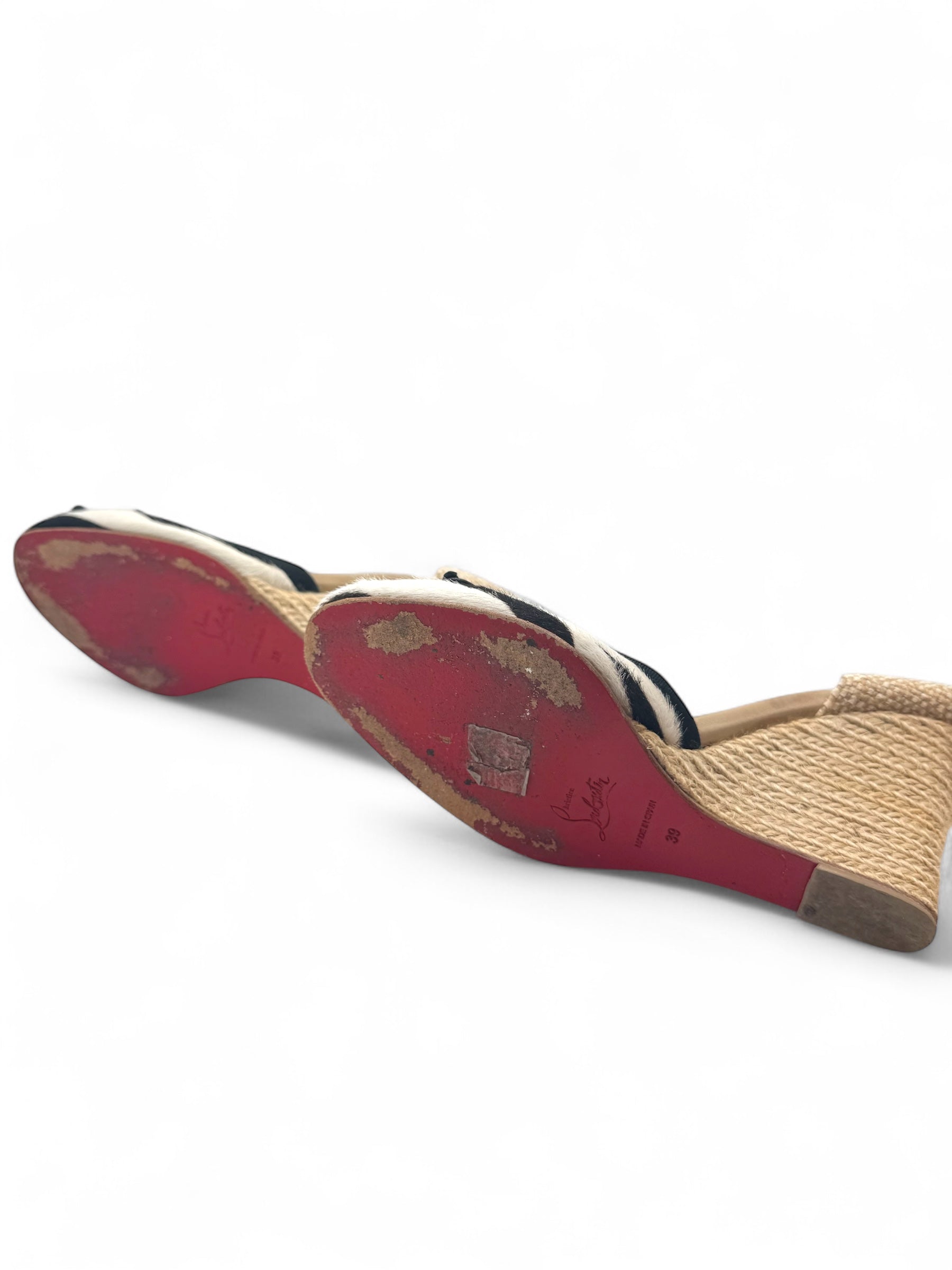 Louboutin - Keilschuhe mit Zebramuster Gr. 39