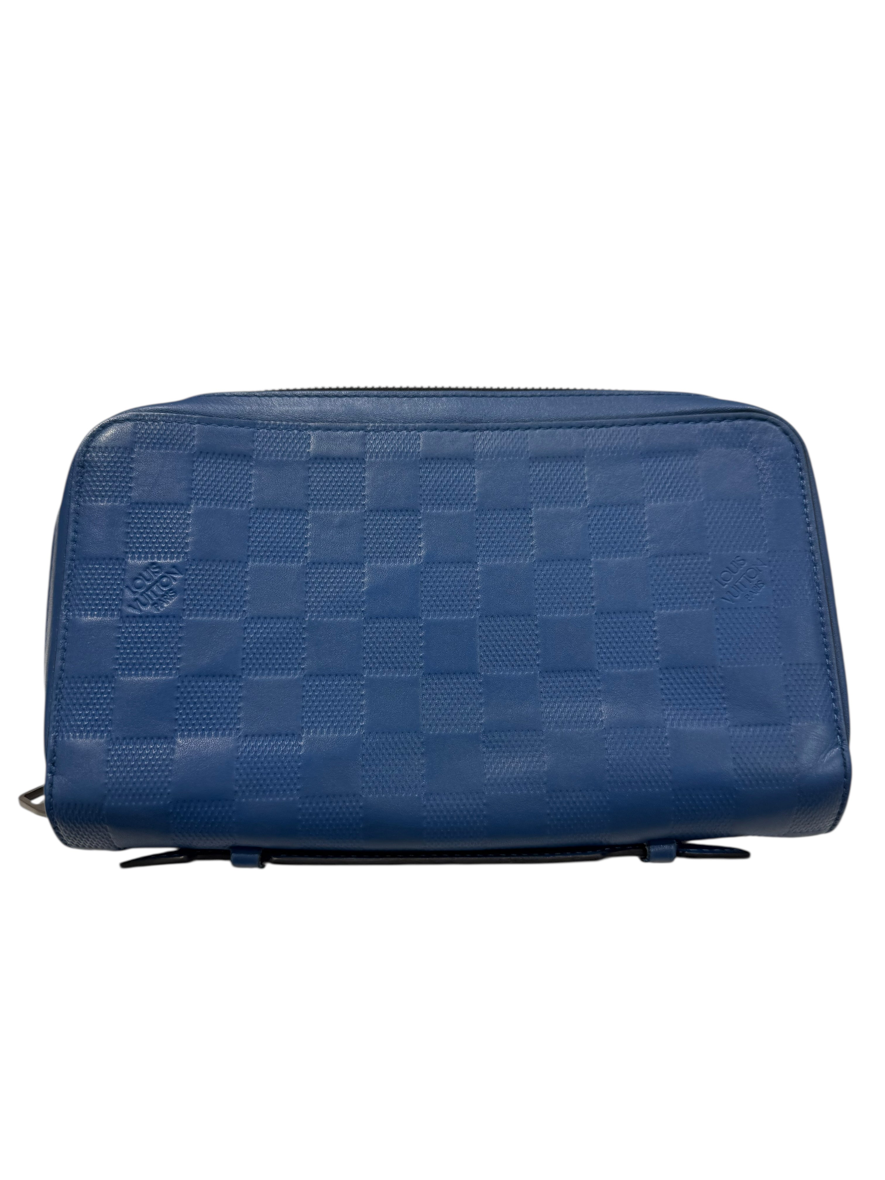 Louis Vuitton - Portefeuille Zippy XL en cuir damier bleu