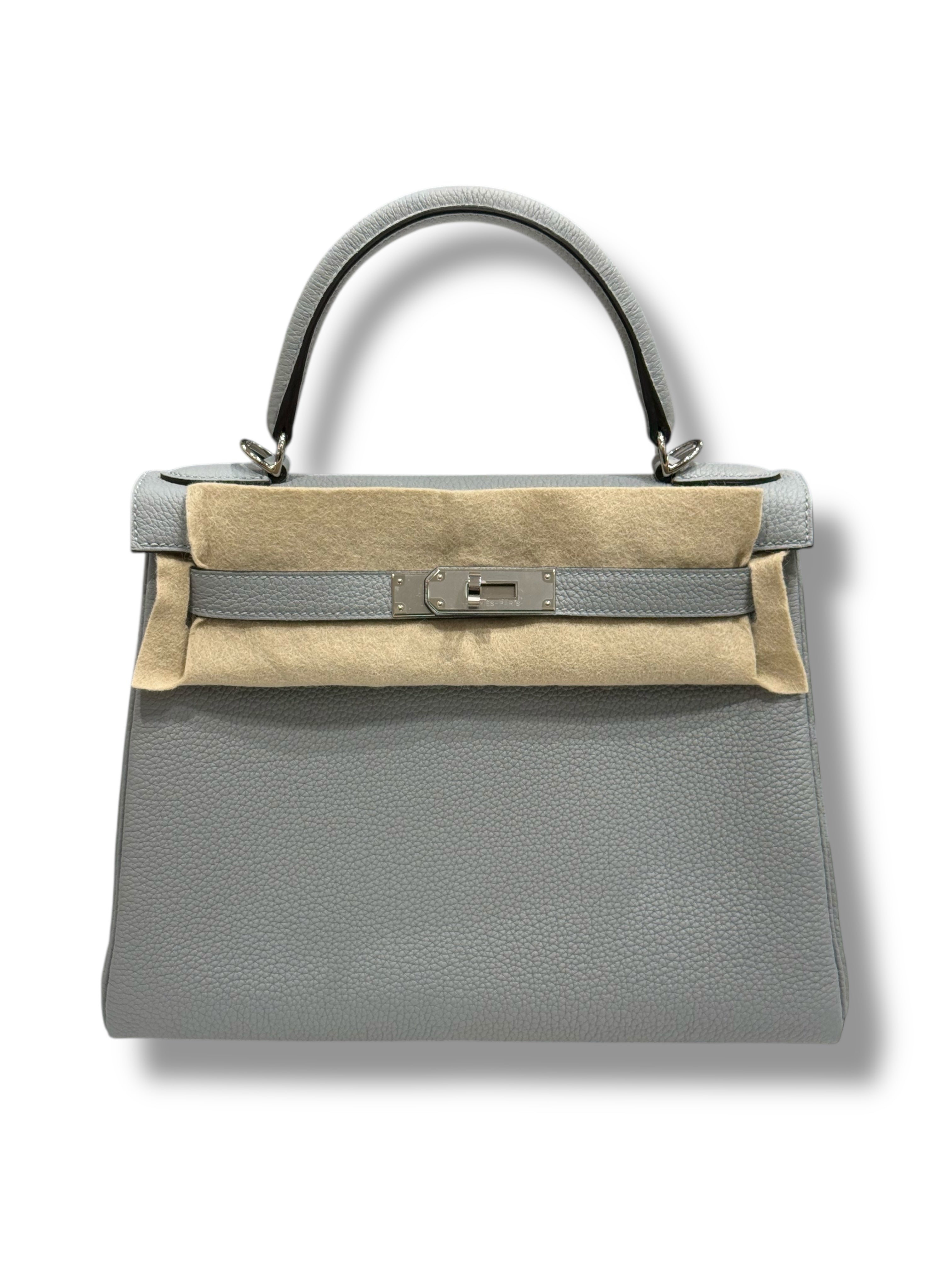 Hermès - Sac Kelly II 28 Bleu Glacier PHW