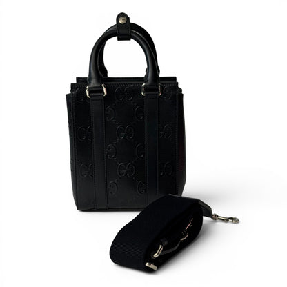 Gucci - Sac à main en cuir GG relief