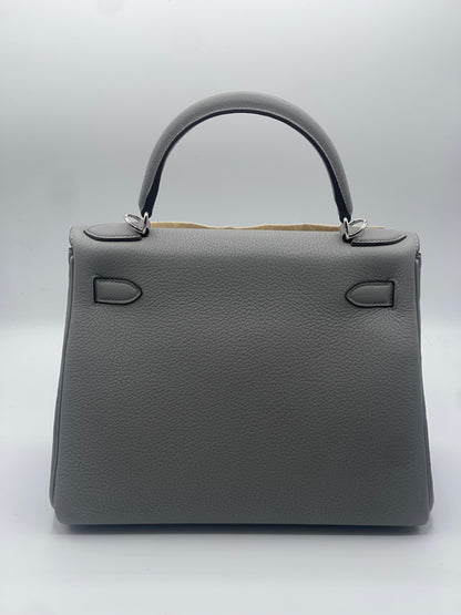 Hermès - Borsa Kelly 28 Grigio Gabbiano