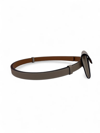 Hermès - Ceinture Kelly Pocket Bayadère 18, trench/craie