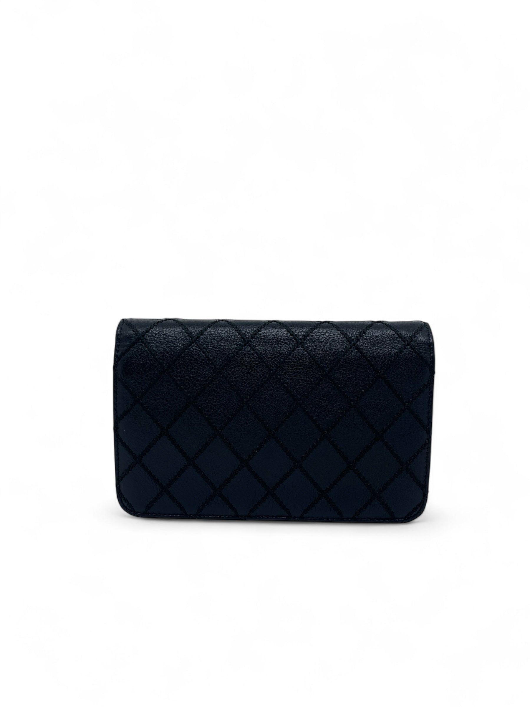 Chanel - Sac Wallet on chain noir avec surpiqûres