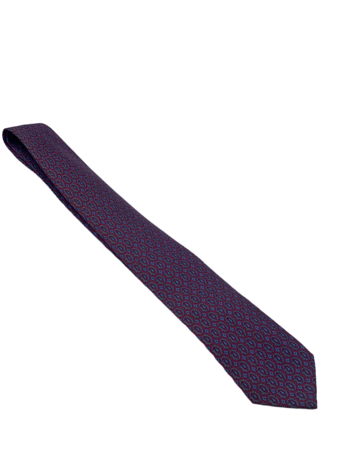 Hermès - Cravate bordeaux et bleu