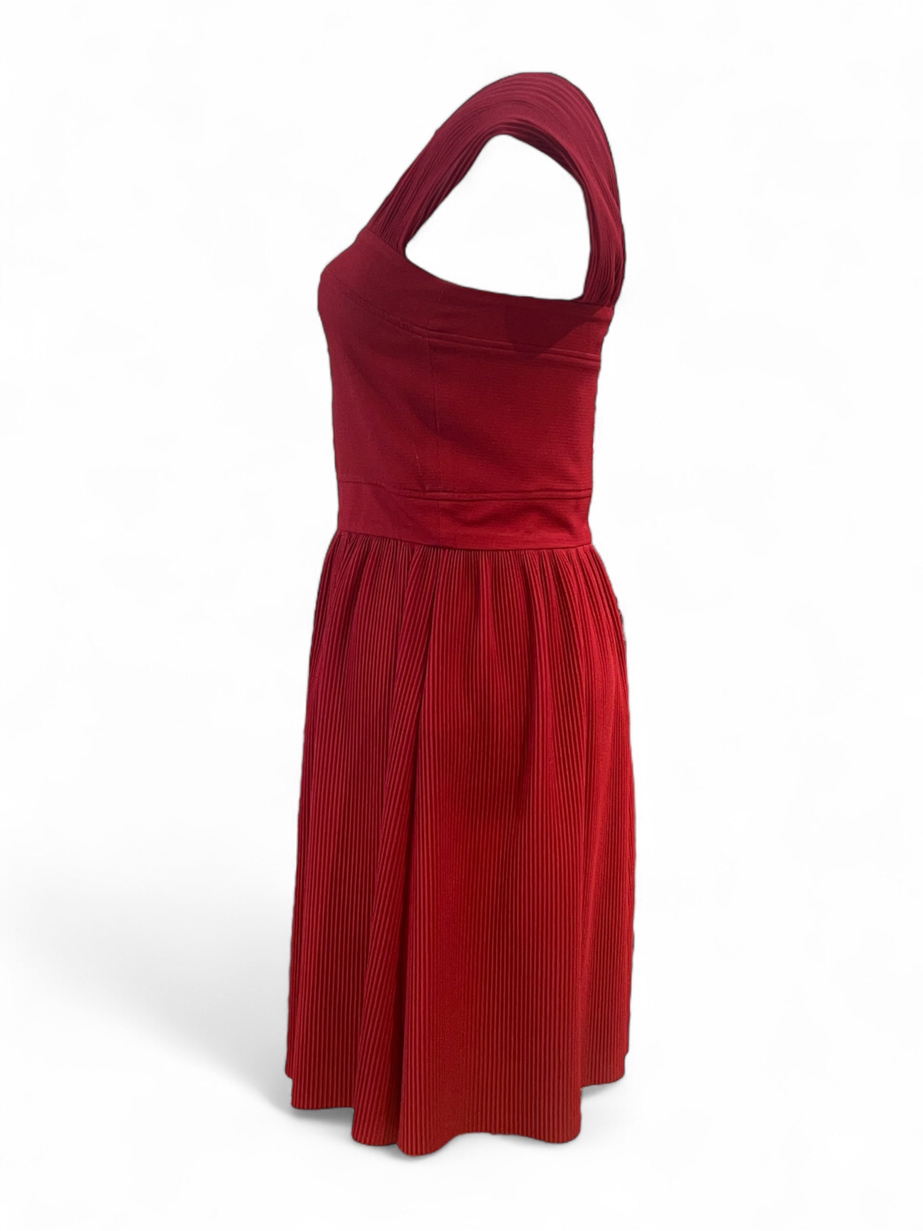 Repetto - Robe rouge plissé T36