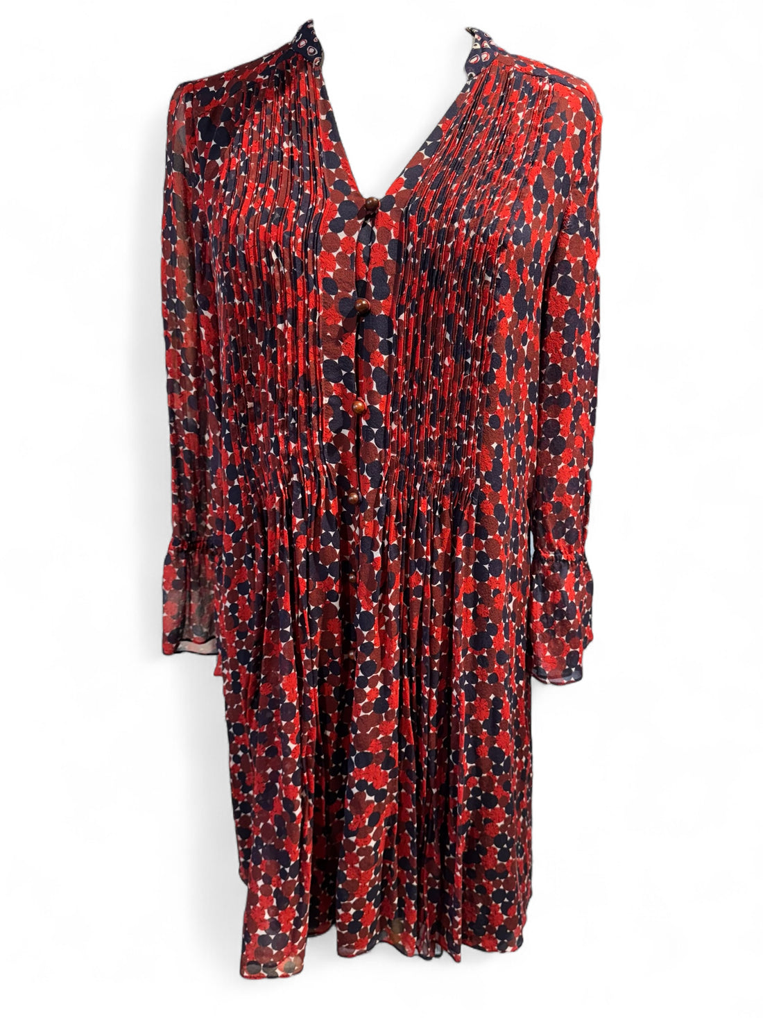 DVF Diane VanFurstenberg - Robe à motif rouge et bleu T4