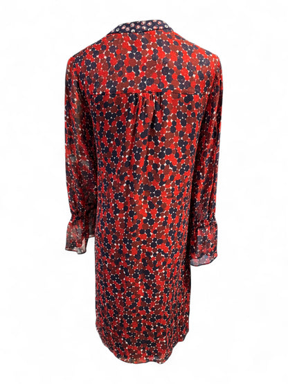 DVF Diane VanFurstenberg - Vestito a motivo rosso e blu T4