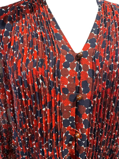 DVF Diane VanFurstenberg - Vestito a motivo rosso e blu T4