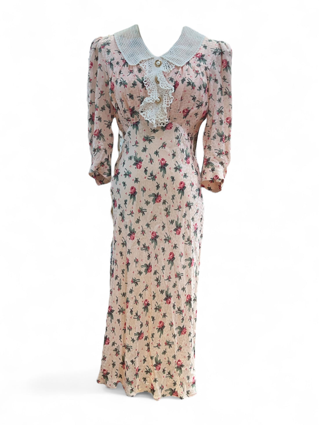 Miu Miu - Robe rose a fleur et brodée T40It / T3
