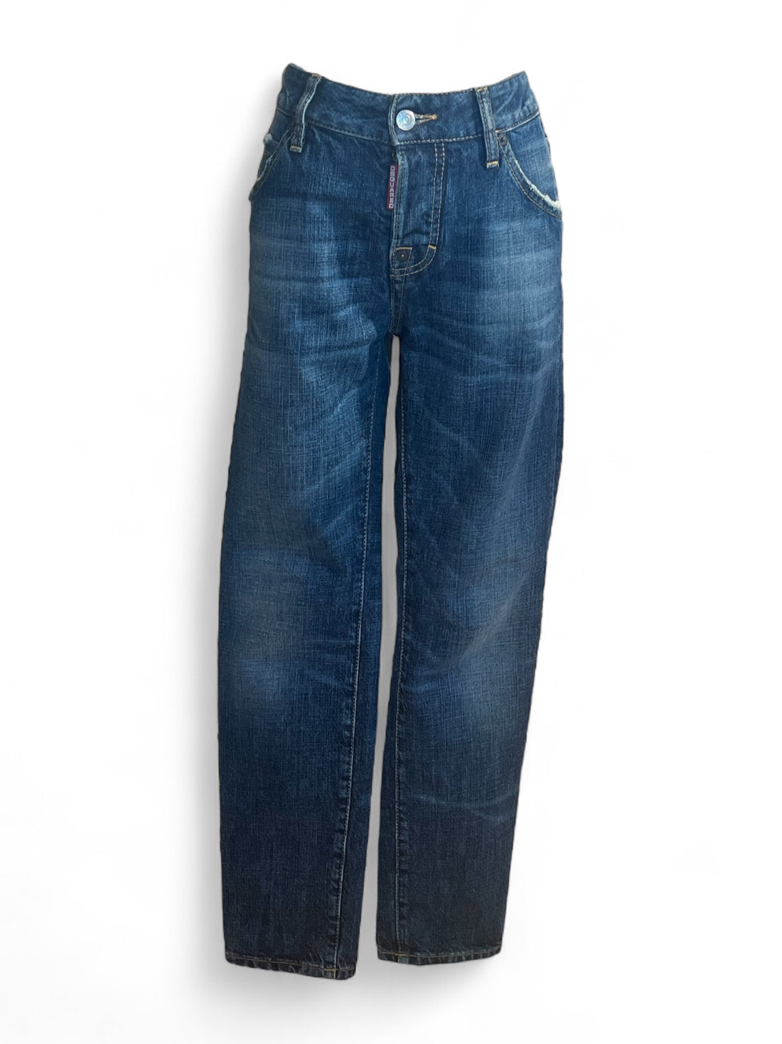 Dsquared - Jean bleu plaque cuir derrière T40