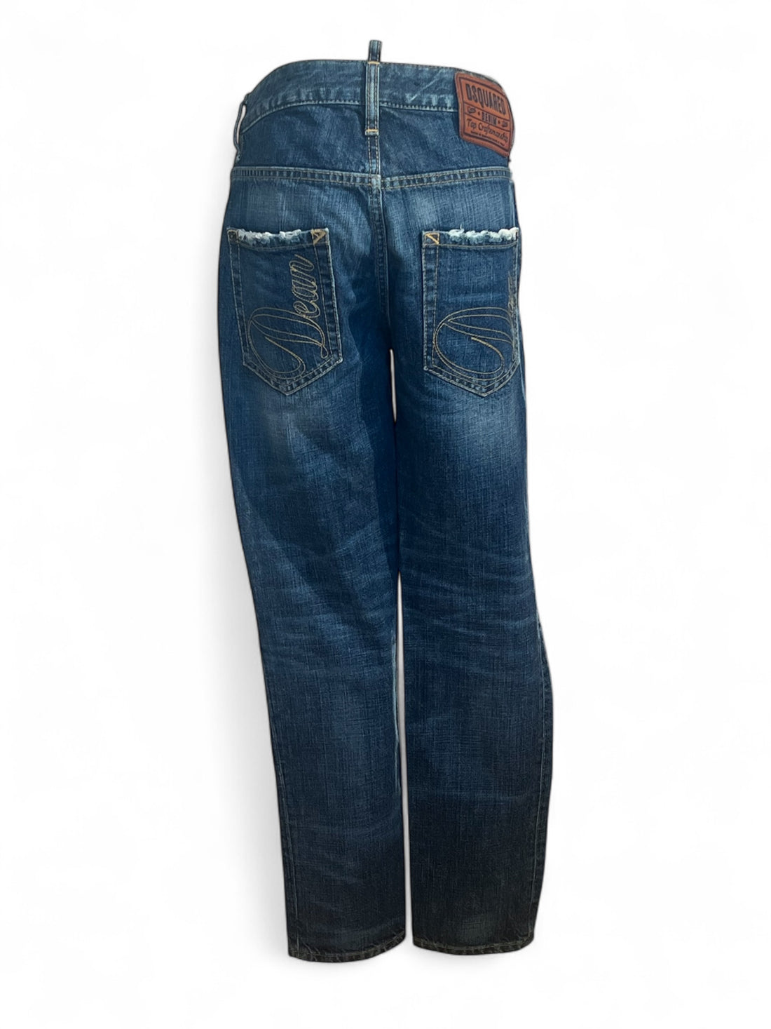 Dsquared - Jean bleu plaque cuir derrière T40
