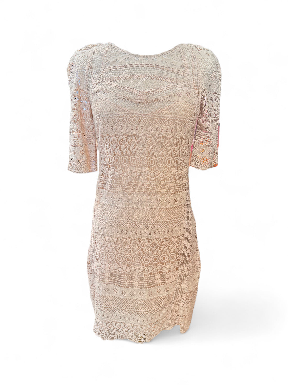 Maje - Robe en dentelle nude T36