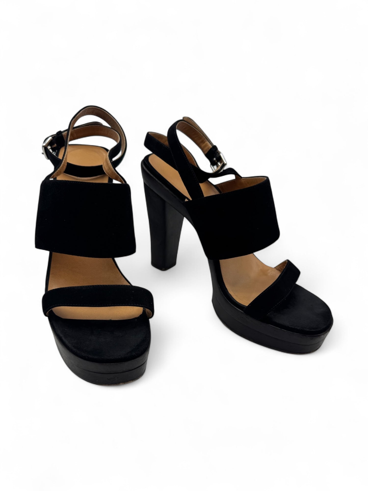 Hermès - Escarpin à talon noir et bois T39