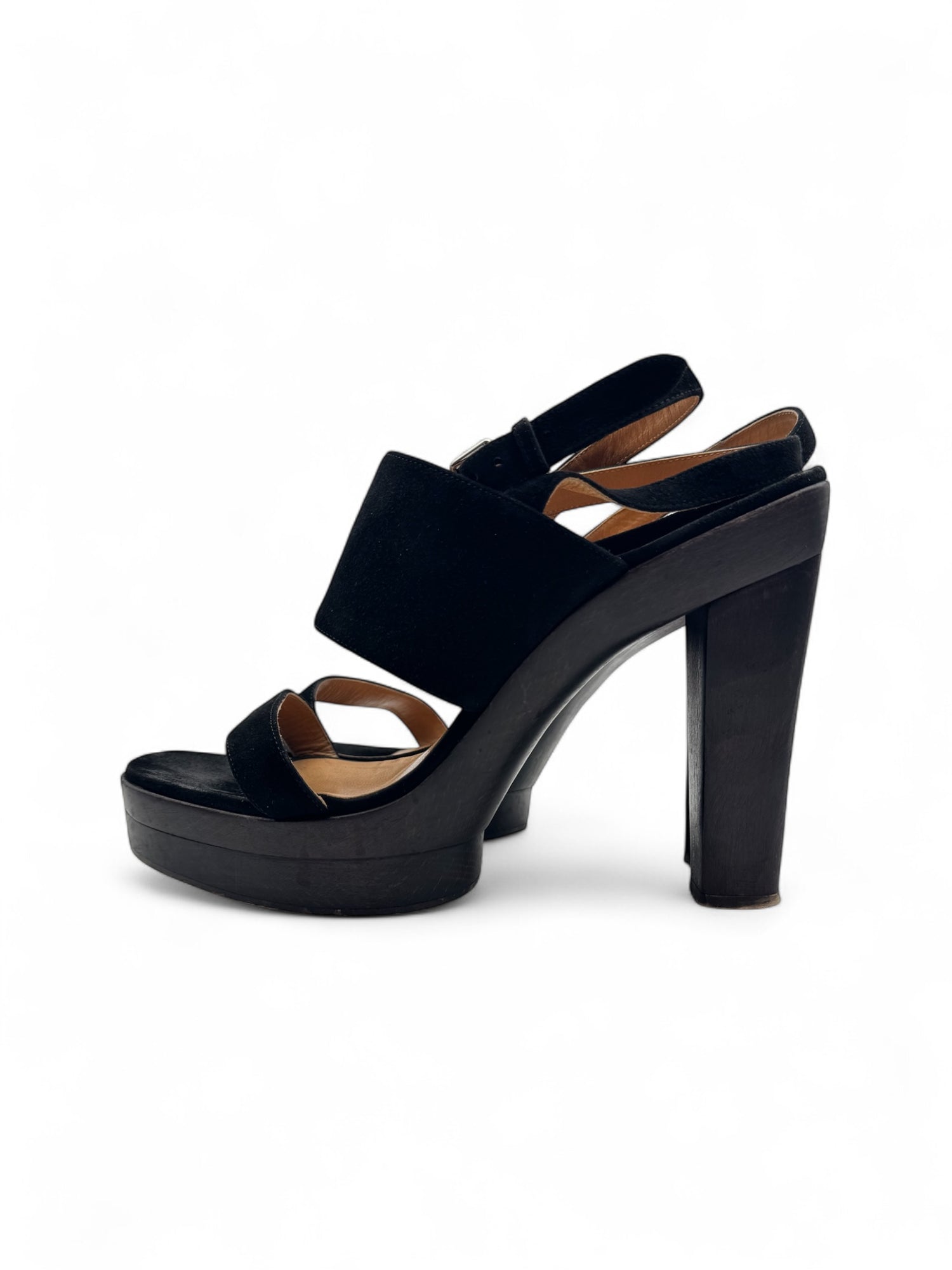 Hermès - Escarpin à talon noir et bois T39