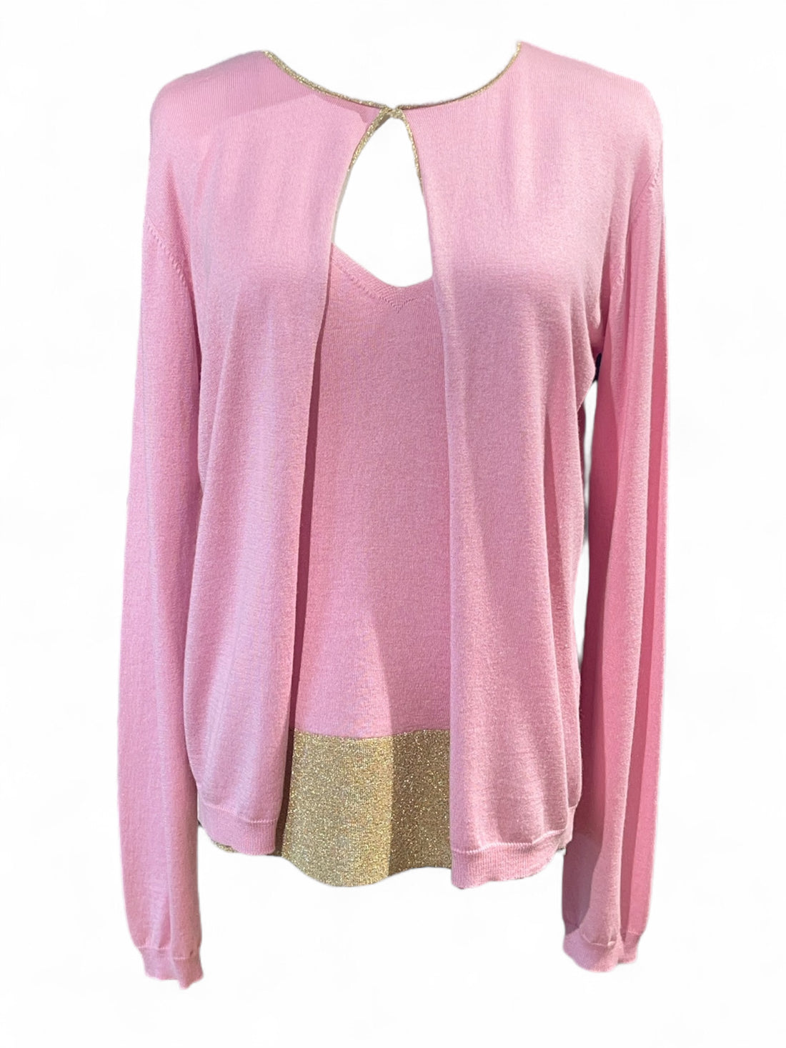 Valentino - Rosa und goldfarbenes Ensemble Größe 38