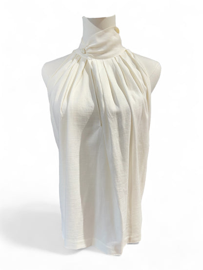 Hermès - Haut blanc à col T42