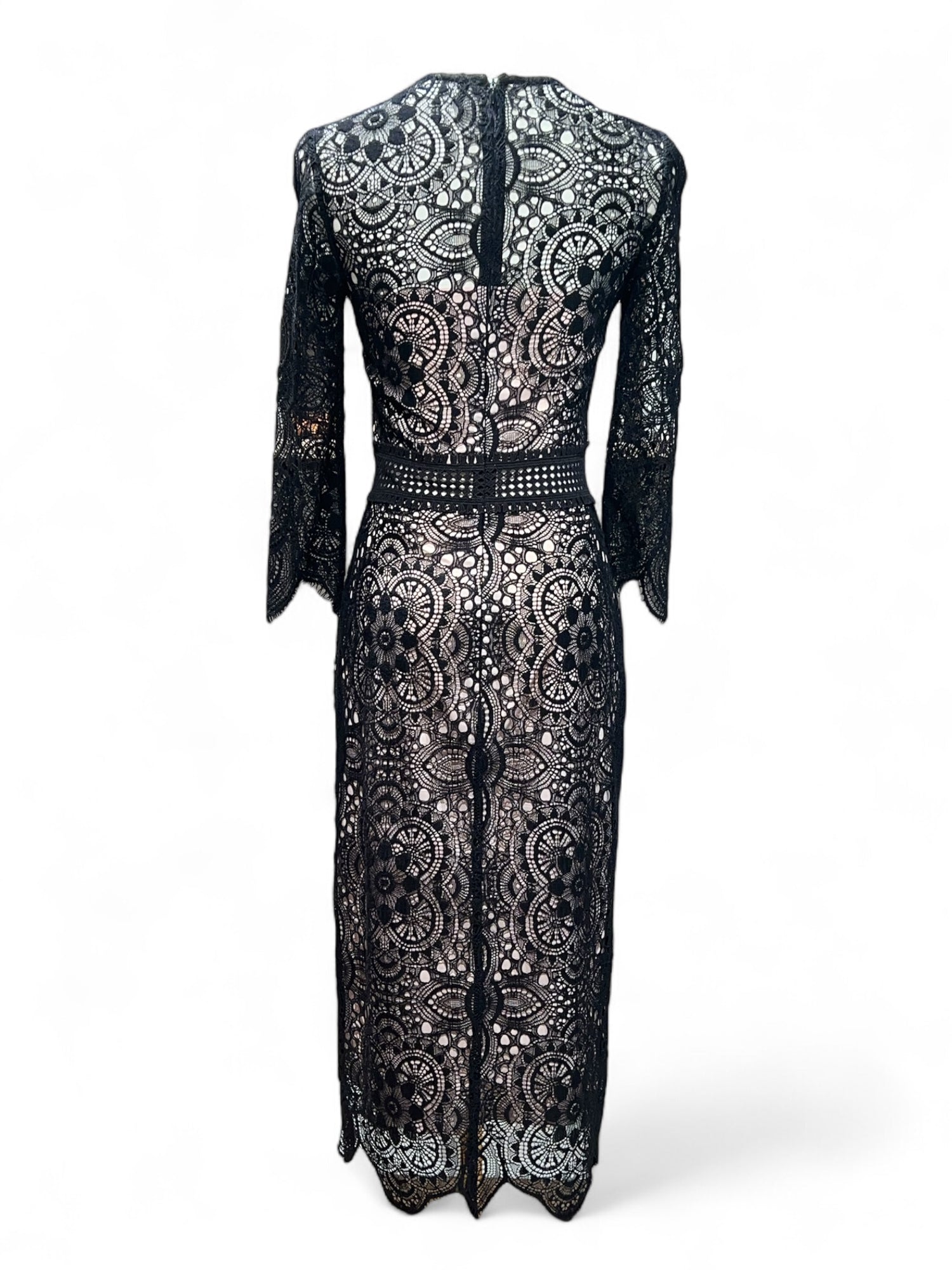 the kooples black lace dress Short dress in black plumetis lace and rhinestones Women