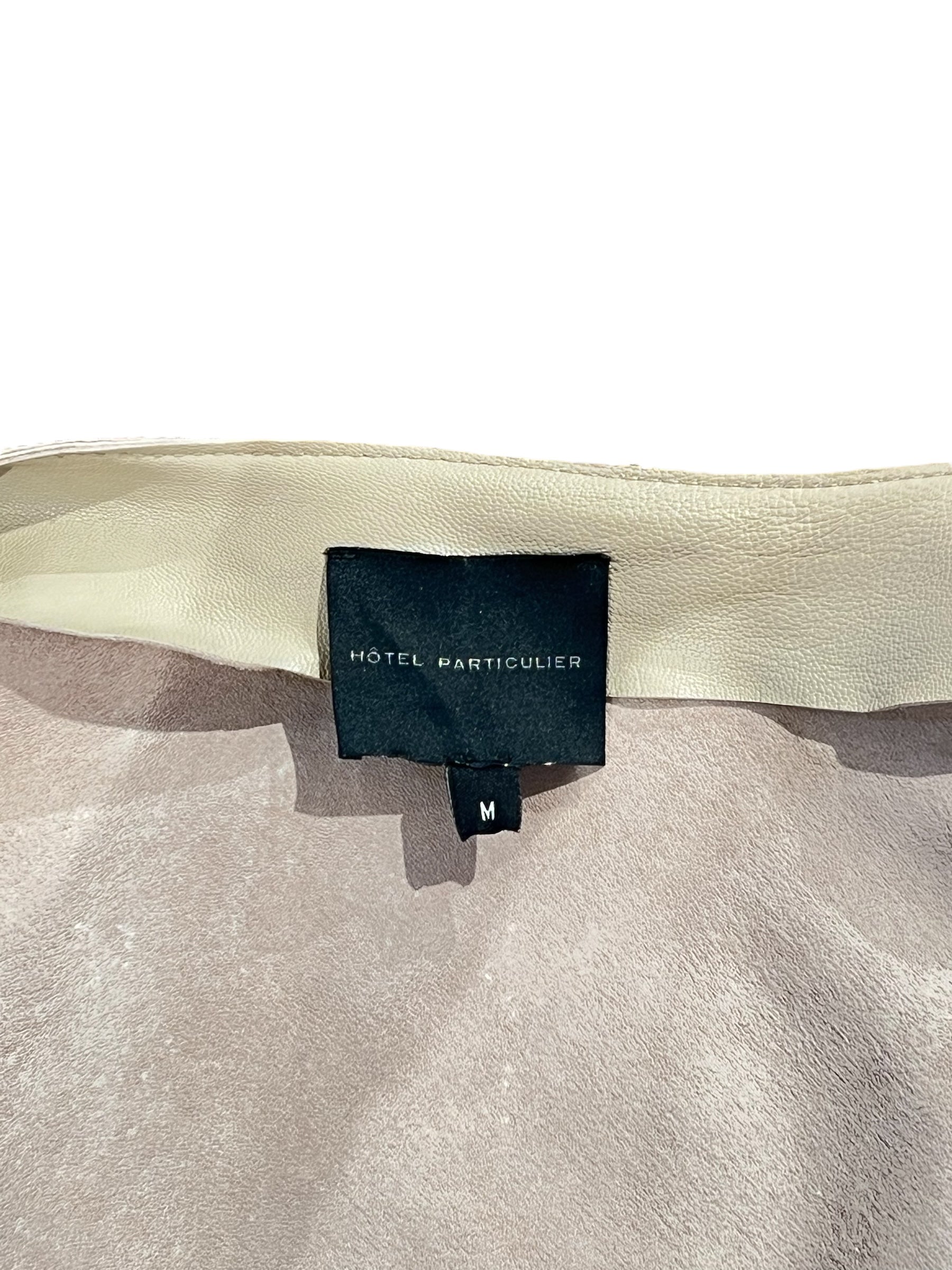 Hotel particulier - Beige leather jacket, size 38