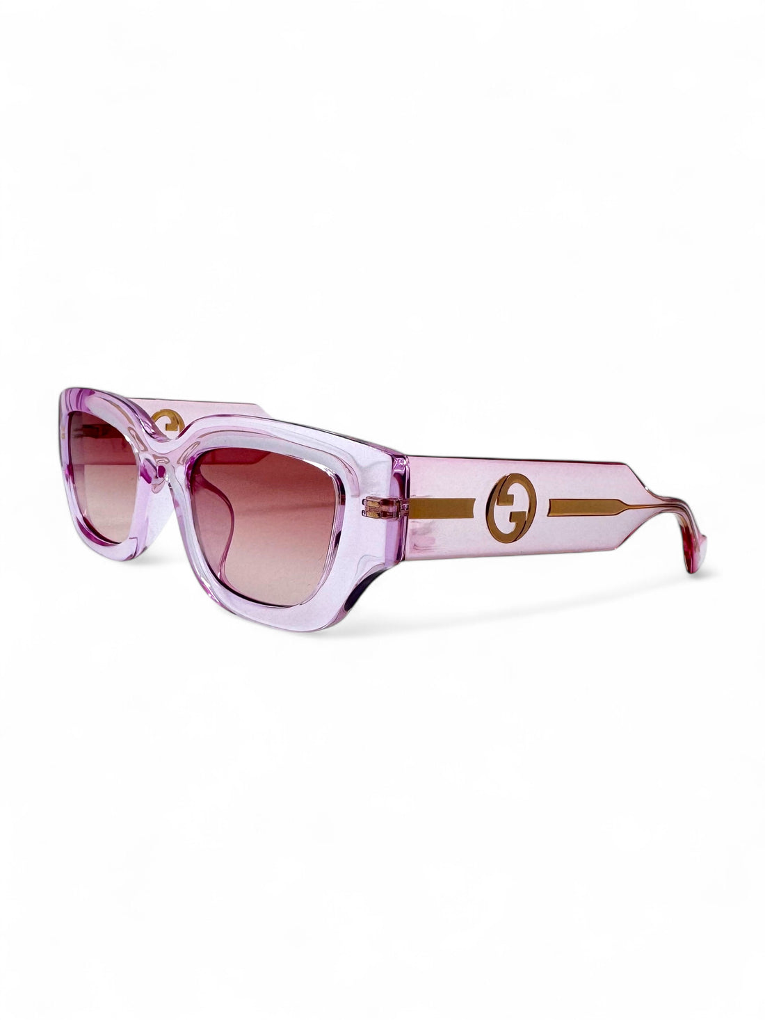 Gucci - Lunettes de soleil rose en transparence