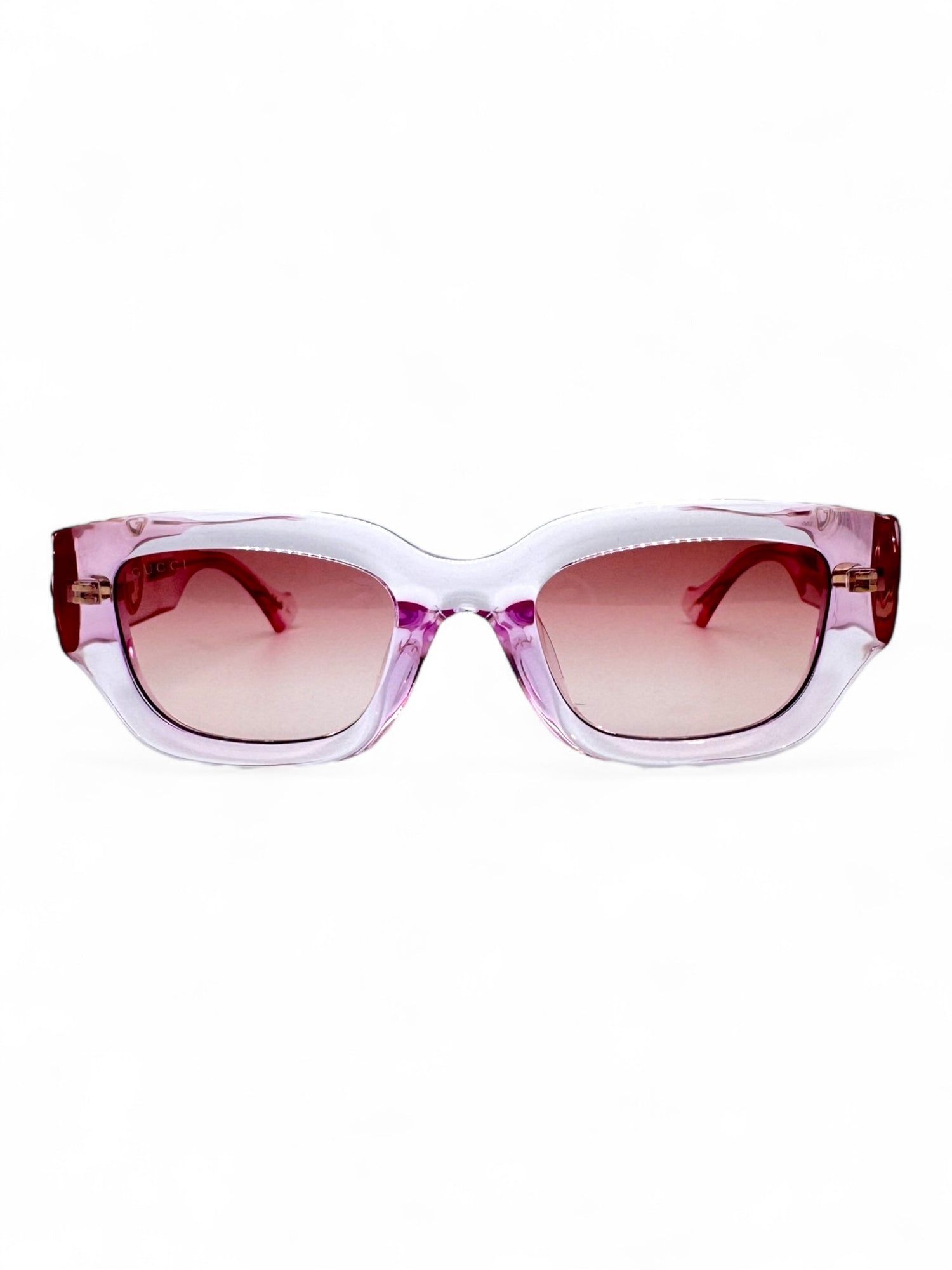 Gucci - Lunettes de soleil rose en transparence