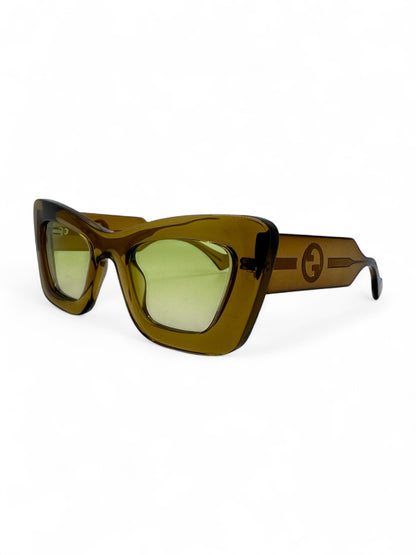 Gucci - Lunettes de soleil jaune en transparence