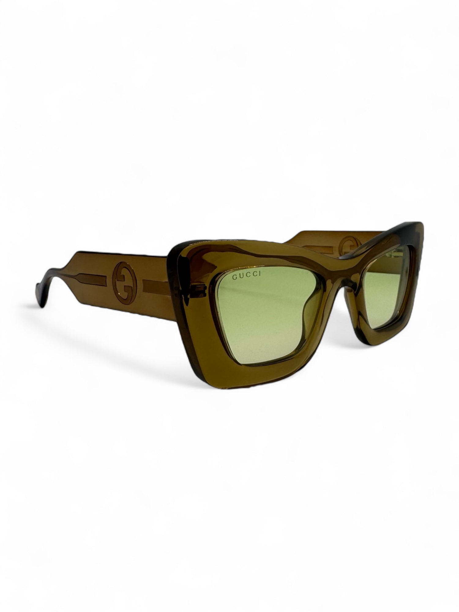 Gucci - Lunettes de soleil jaune en transparence