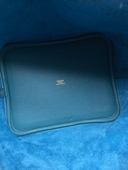 Hermès - Sac Picotin 22 Vert Bosphore