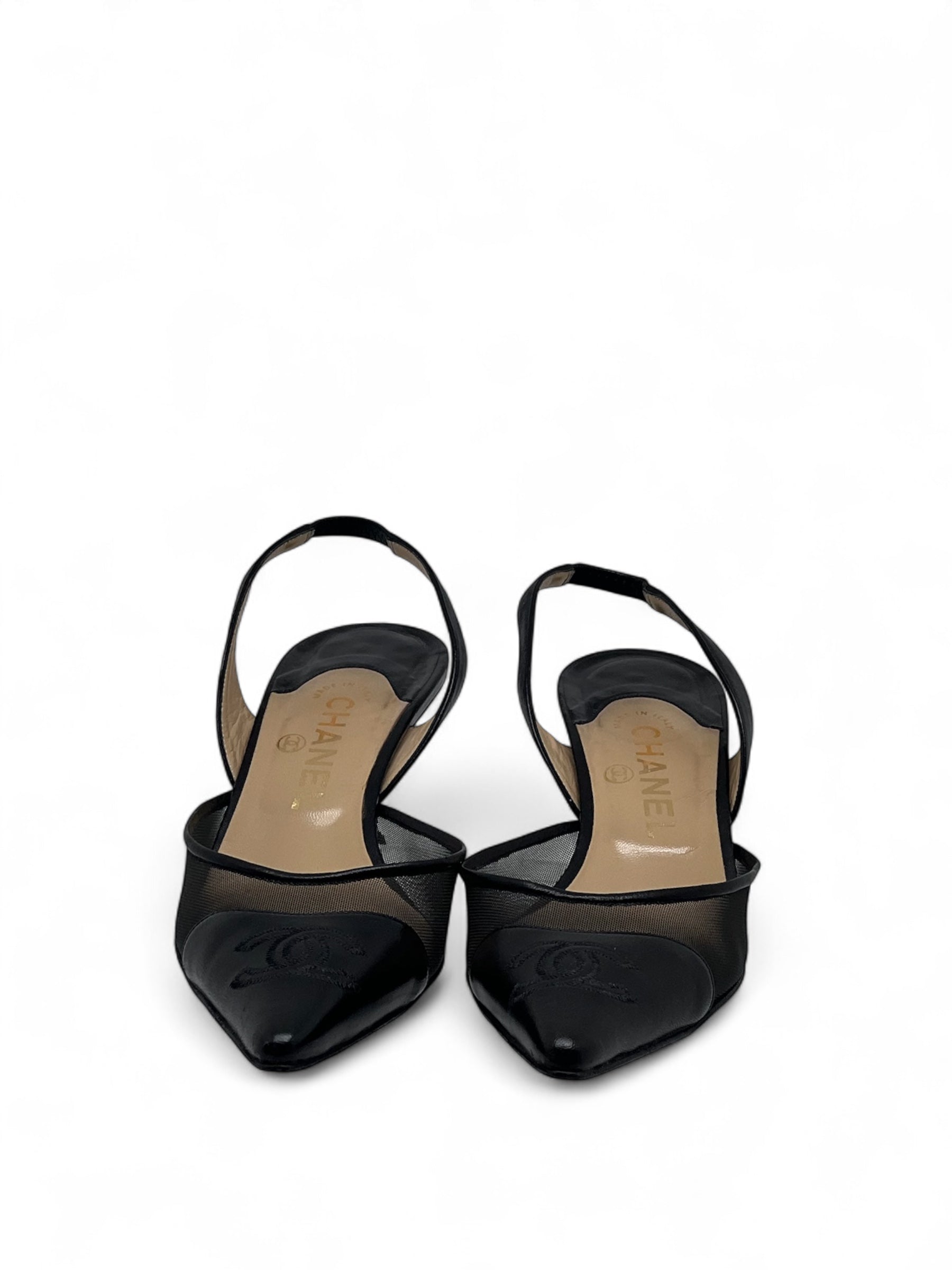 Chanel - Sandali Mules con cinturini neri T39,5