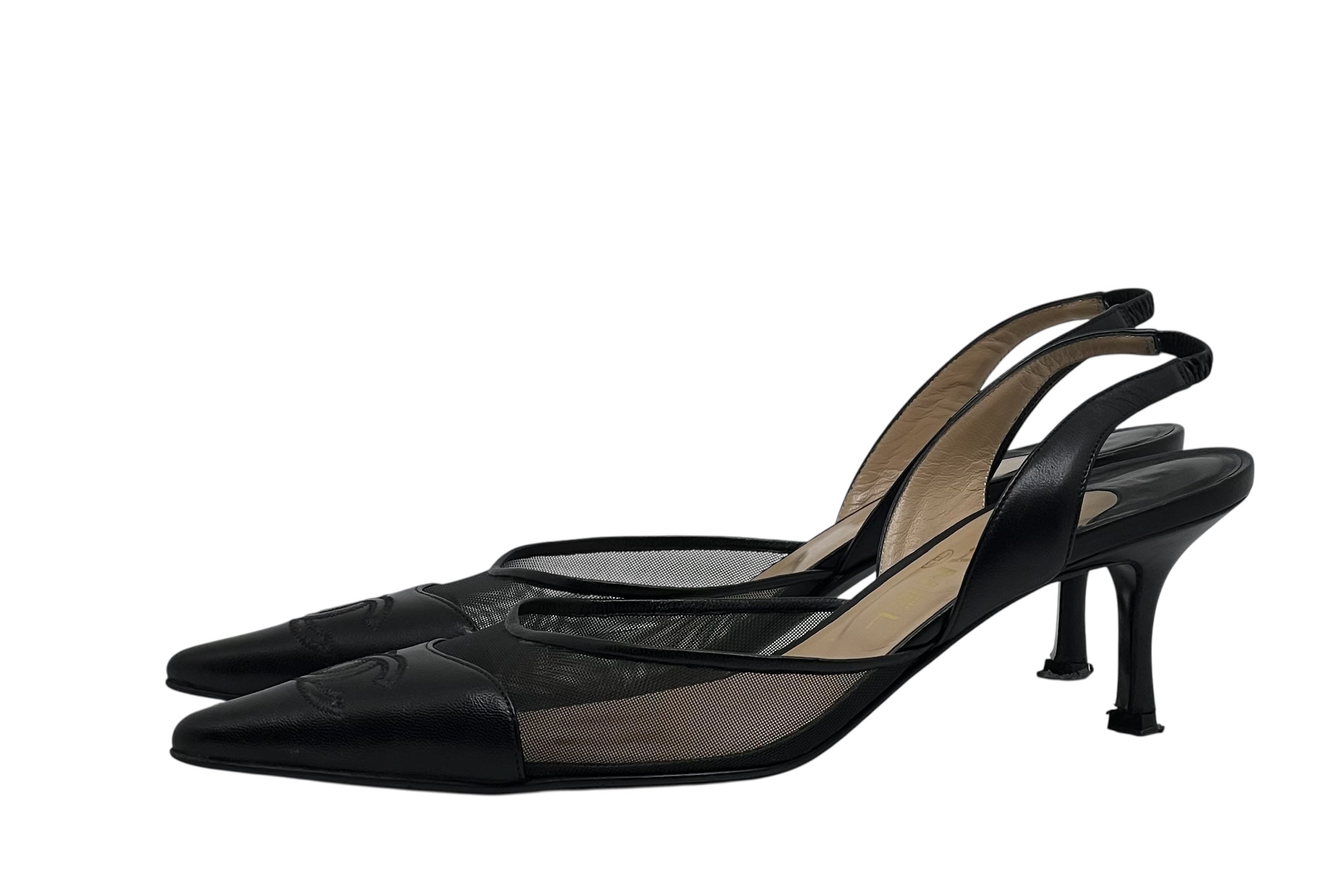 Chanel - Sandali Mules con cinturini neri T39,5
