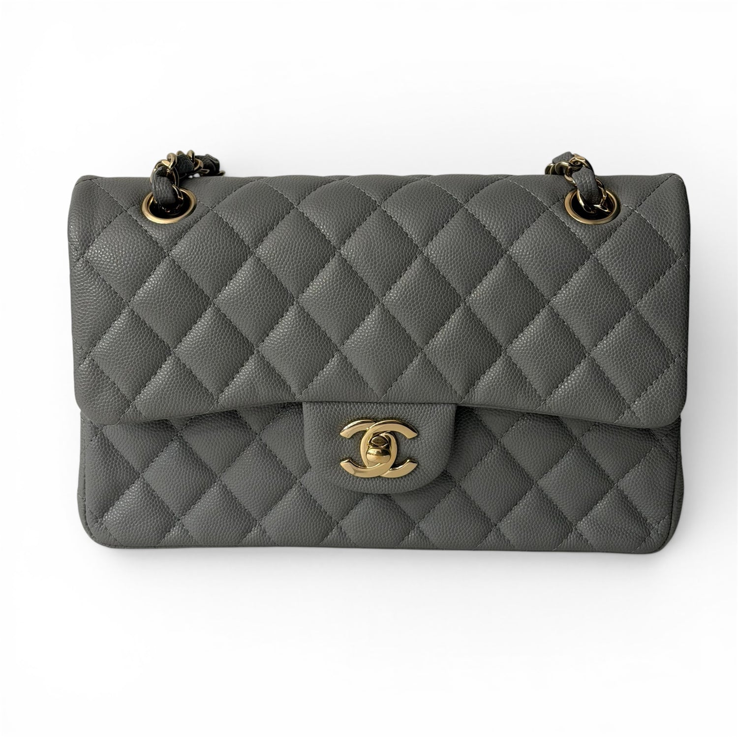 Chanel - Sac Classique Timeless cuir caviar gris