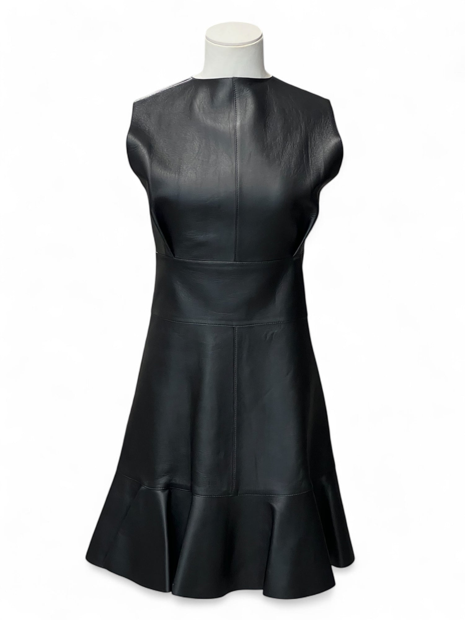 Hermès -  Robe en cuir T36