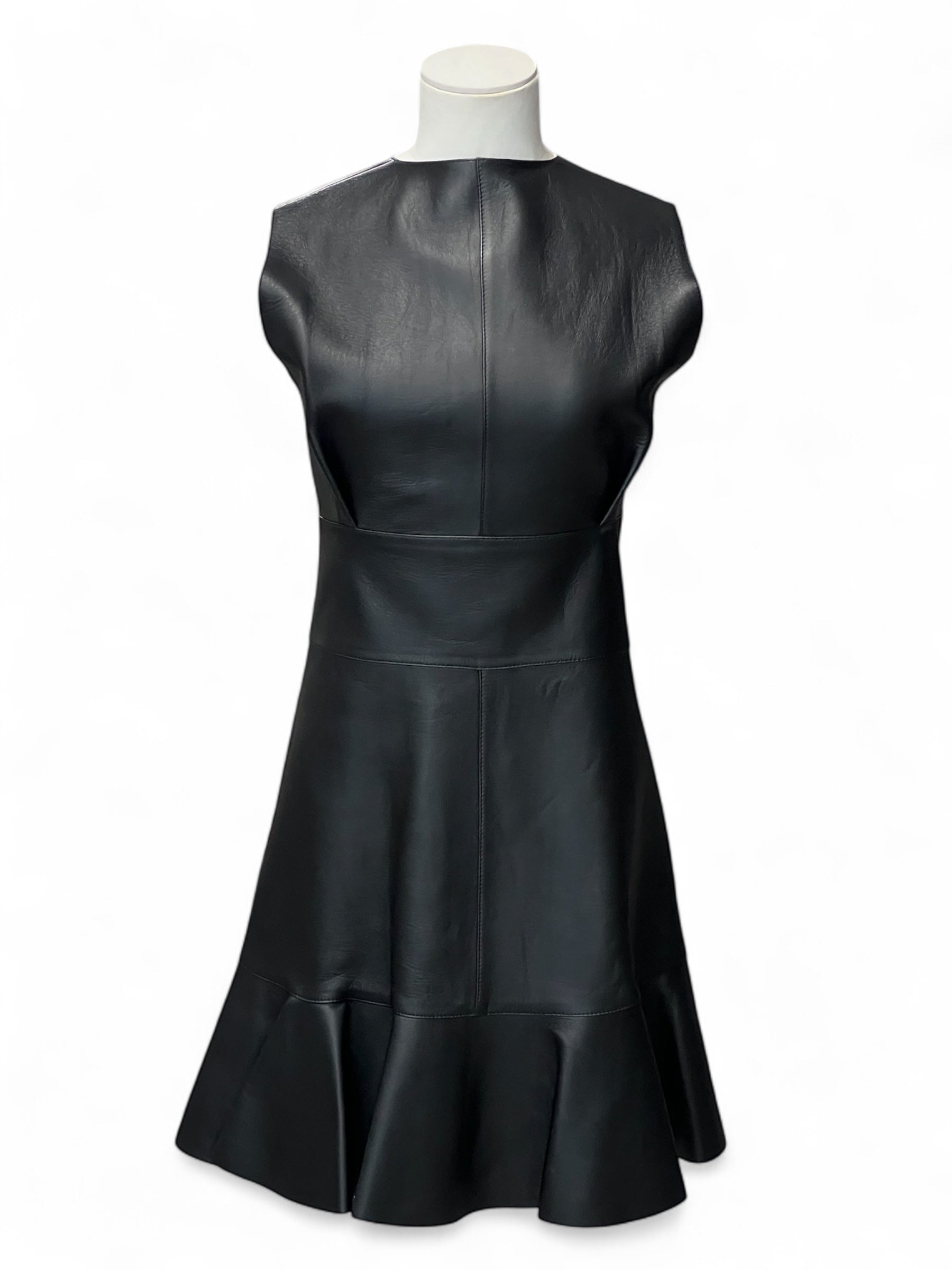 Hermès -  Robe en cuir T36