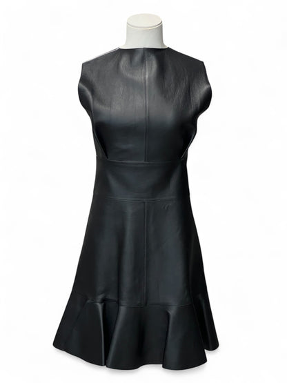 Hermès -  Robe en cuir T36