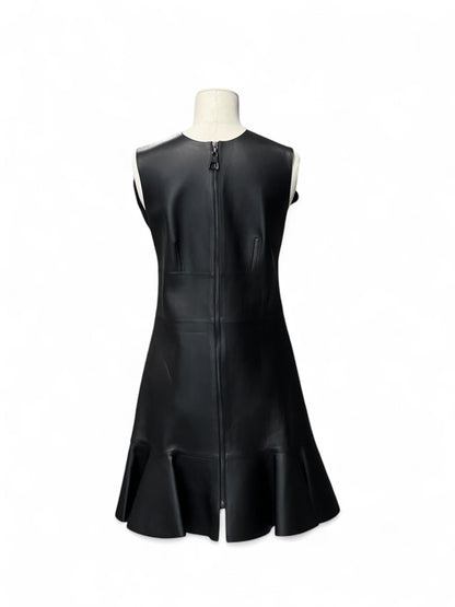 Hermès -  Robe en cuir T36