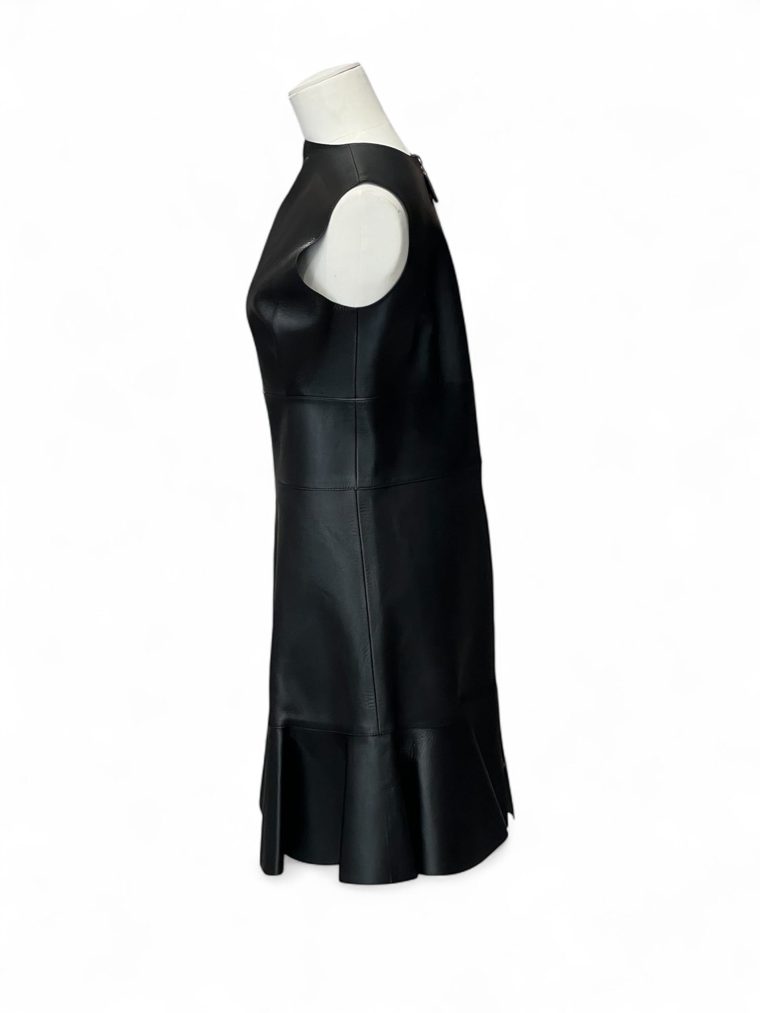 Hermès -  Robe en cuir T36