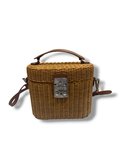 Miu Miu - Sac Vanity en Osier cuir Gold PM