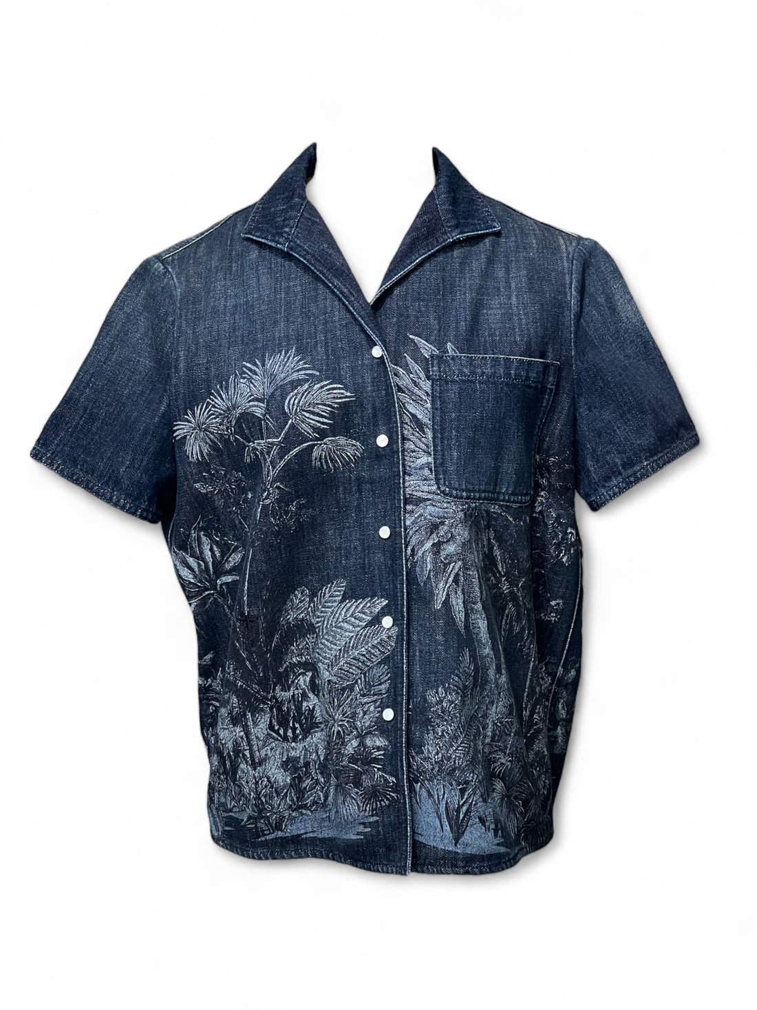Christian Dior - Veste en jean à imprimé palmiers T34