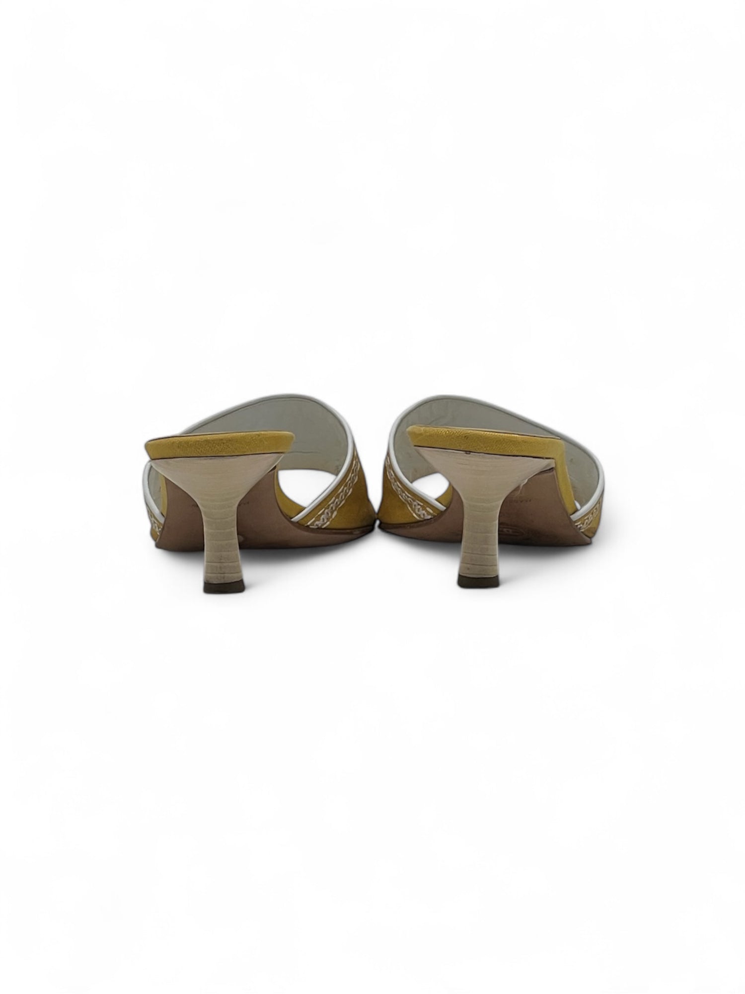 Chanel - Mules con tacco gialle T38
