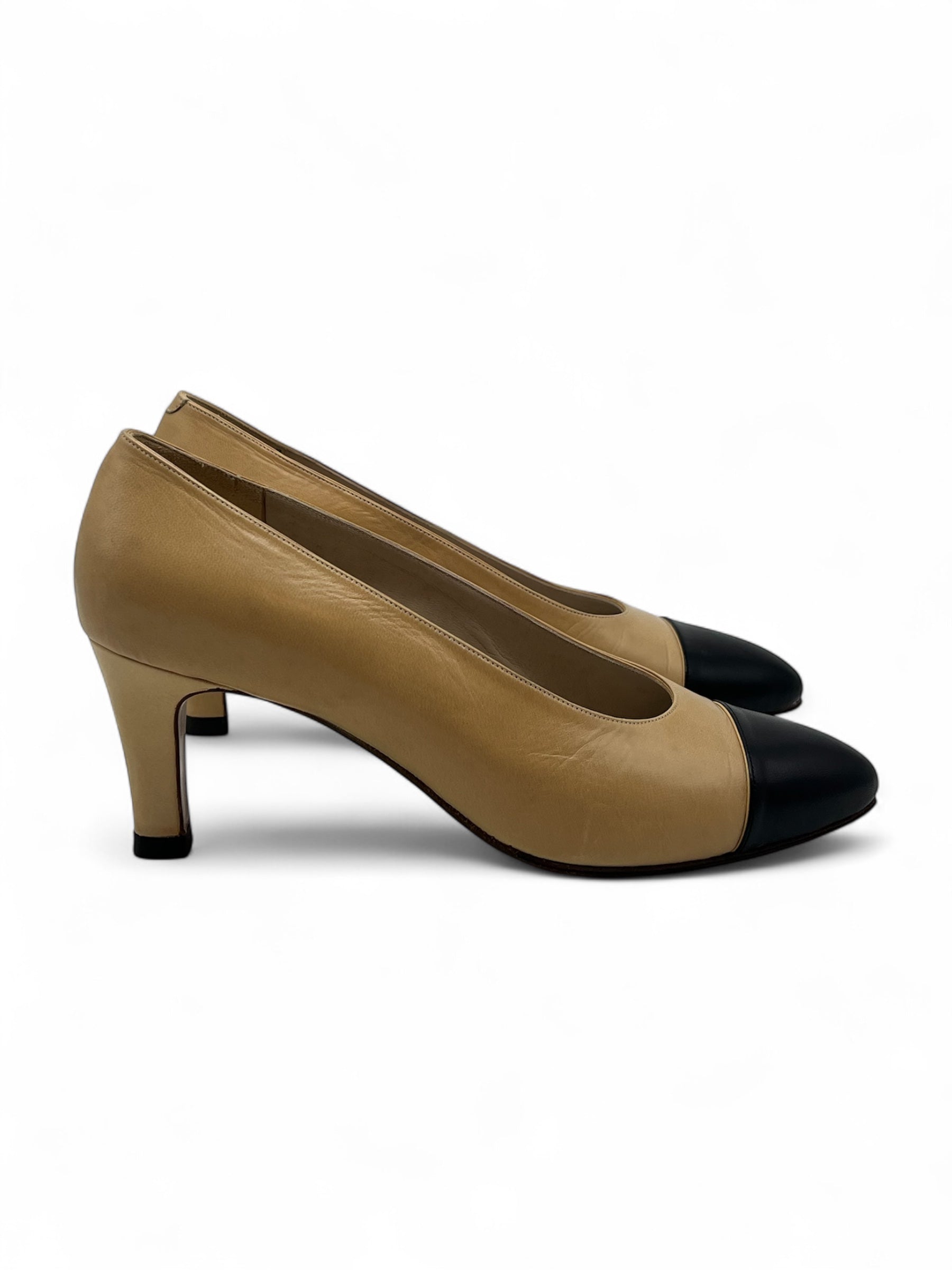 Chanel - Escarpins bicolores T37