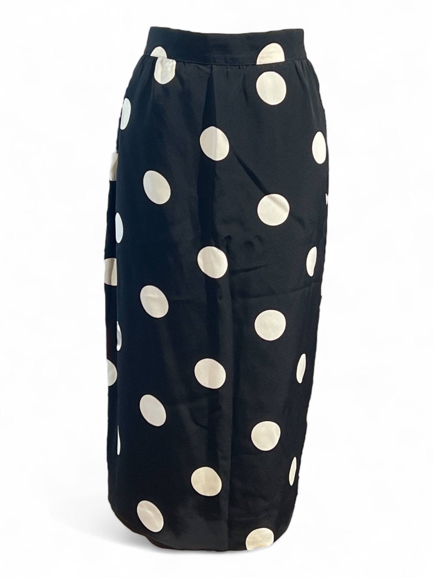 Saint Laurent - Jupe droite à pois T40