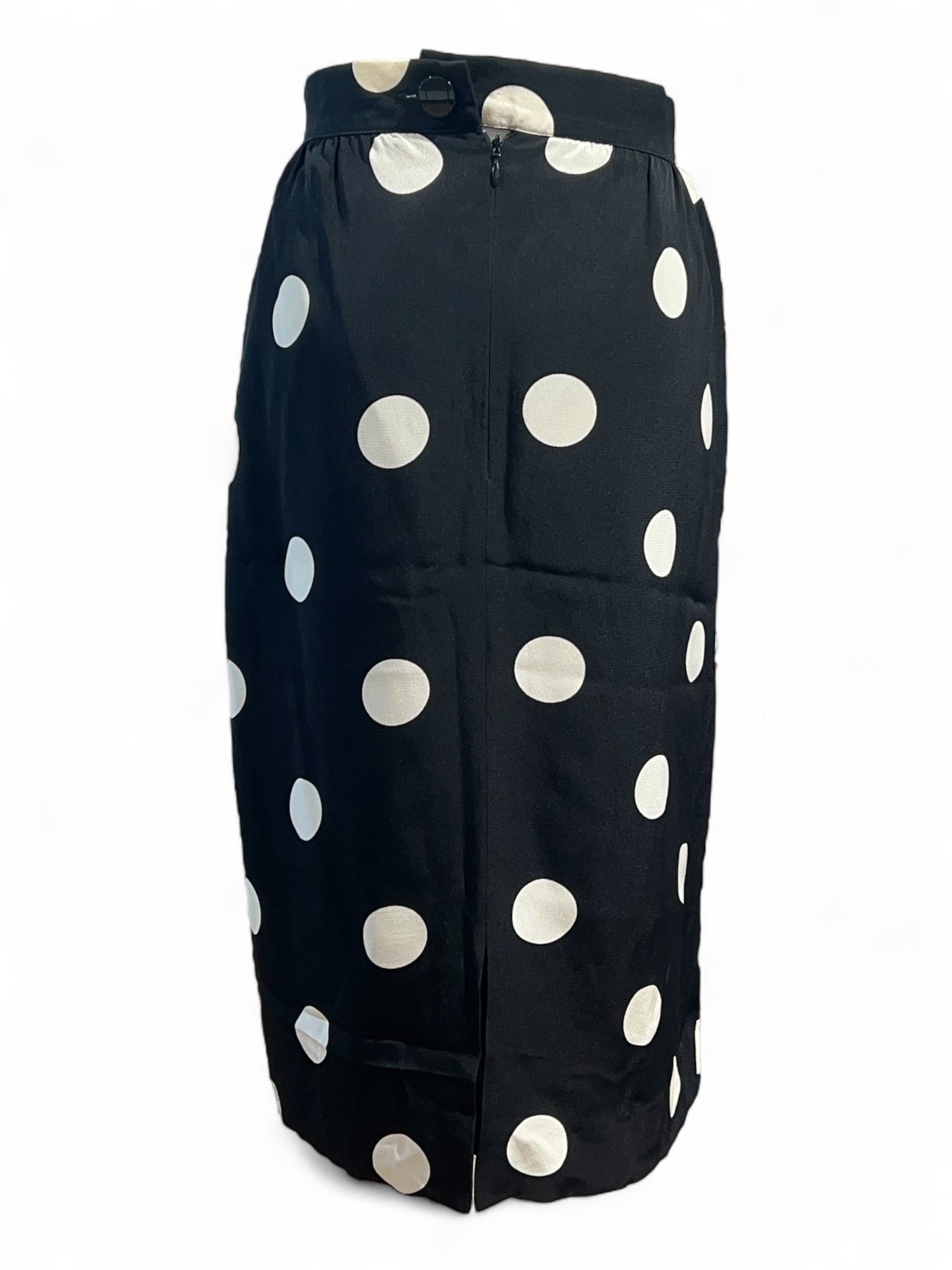 Saint Laurent - Jupe droite à pois T40